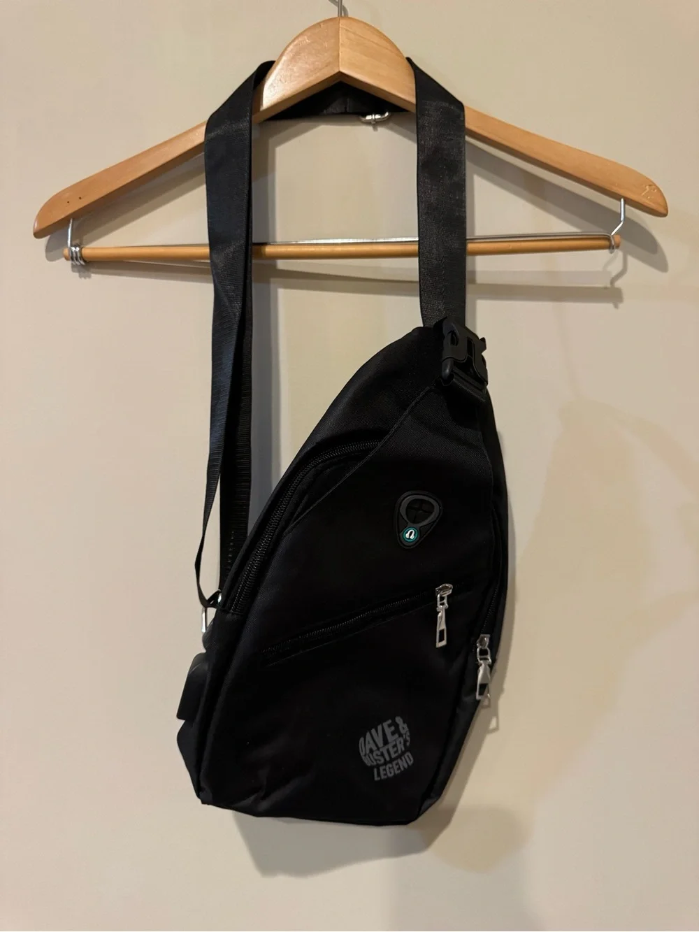 Dave and Busters Black Crossbody Sling Bag for kids, women, men